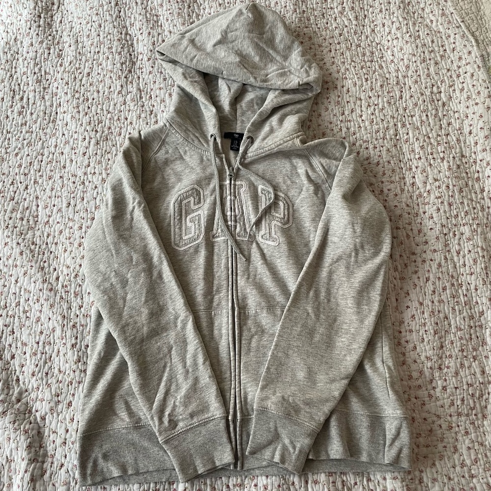 Womens' GAP Y2k Gray Zip-Up Jacket Hoodie